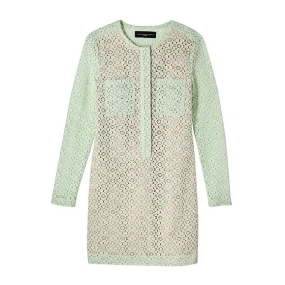 Victoria Beckham NWOT Mint Green Lace Long Sleeve Dress - Picture 3 of 10